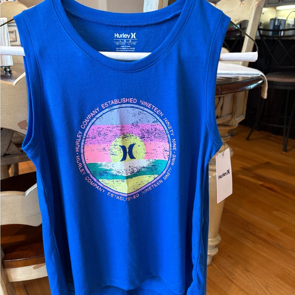 Hurley Kids Tank Top T-Shirt Large Blue